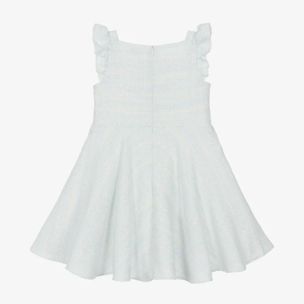 David Charles Dresses*Girls Sparkly Blue Tweed Dress