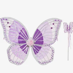 Dress Up by Design Costumes*Girls Sparkly Purple Wings & Wand Dressing-Up Set