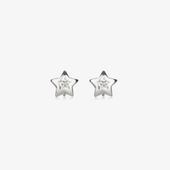 Little Star Jewellery|Jewellery*Girls Sterling Silver Diamond Star Earrings