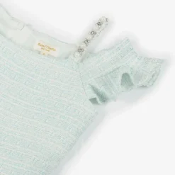 David Charles Dresses*Girls Turquoise Blue Tweed Dress