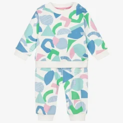 Joyday Tracksuits|Tracksuits*Girls White & Blue Cotton Tracksuit