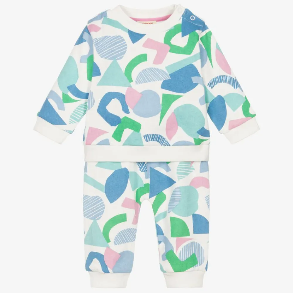 Joyday Tracksuits|Tracksuits*Girls White & Blue Cotton Tracksuit