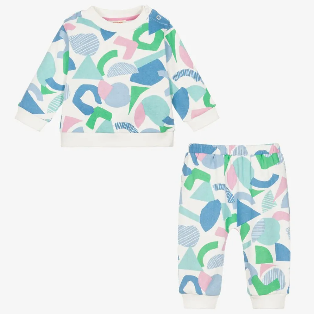 Joyday Tracksuits|Tracksuits*Girls White & Blue Cotton Tracksuit