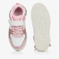 Lelli Kelly Trainers*Girls White & Pink Glitter Velcro Trainers