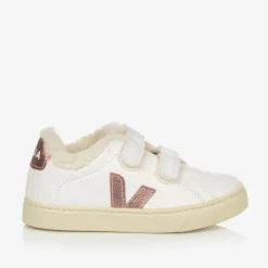 VEJA Trainers|Trainers*Girls White & Pink Leather Esplar Trainers