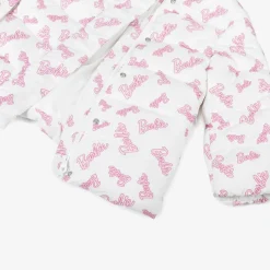 Monnalisa Coats & Jackets*Girls White & Pink Puffer Barbie Coat