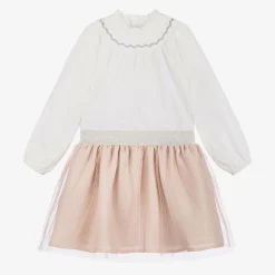 Tutto Piccolo Outfit Sets*Girls White & Pink Tulle Skirt Set