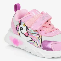 Lelli Kelly Trainers*Girls White & Pink Unicorn Light-Up Trainers