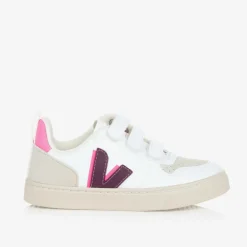 VEJA Trainers|Trainers*Girls White & Purple Faux Leather V-10 Trainers