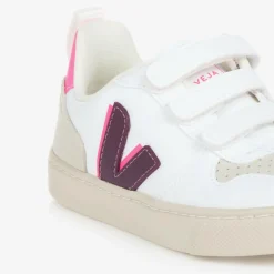 VEJA Trainers|Trainers*Girls White & Purple Faux Leather V-10 Trainers