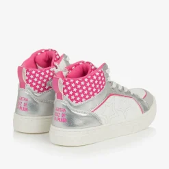 Agatha Ruiz de la Prada Trainers|Trainers*Girls White & Silver Star High-Top Trainers