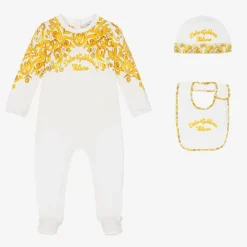 Dolce amp; Gabbana Gifts|Babysuits*Girls White & Yellow Cotton Babysuit Set