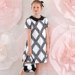 Patachou Bags*Girls White & Black Lace Handbag (17cm)