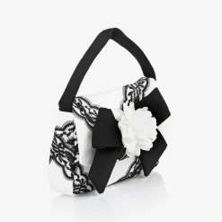 Patachou Bags*Girls White & Black Lace Handbag (17cm)