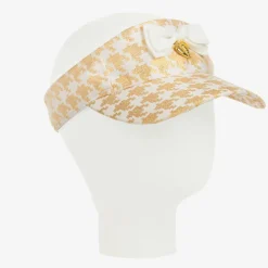 Angels Face Hats*Girls White & Gold Visor Snowdrop