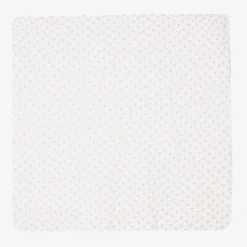 Magnolia Baby Gifts*Girls White & Pink Pima Cotton Blanket (100cm)
