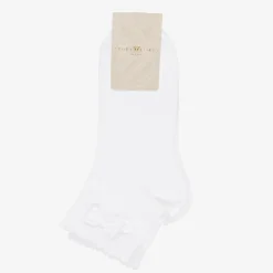 Story Loris Socks*Girls White Bow Cotton Socks