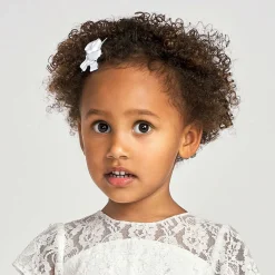 Bowtique London Hair Accessories*Girls White Bow Hair Clip (4cm)