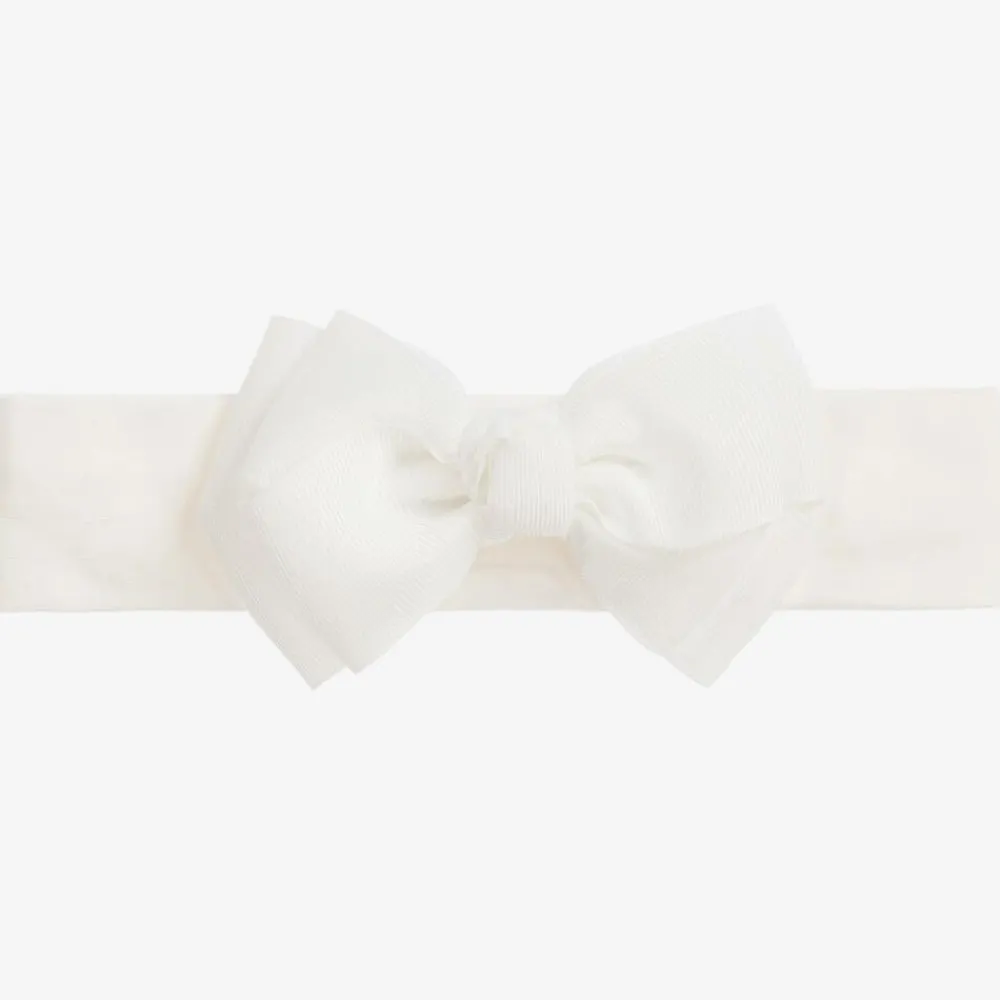 Angels Face Hair Accessories*Girls White Bow Headband Snowdrop