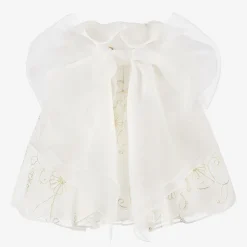 Junona Gifts*Girls White Chiffon Embroidered Dress