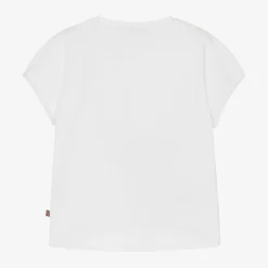 AIGNER Tops*Girls White Cotton Bag Print T-Shirt