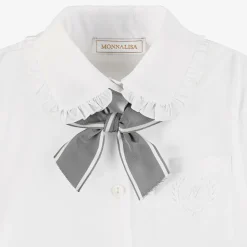 Monnalisa Tops*Girls White Cotton Blouse