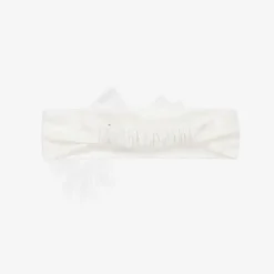 Monnalisa Hair Accessories*Girls White Cotton Bow Headband