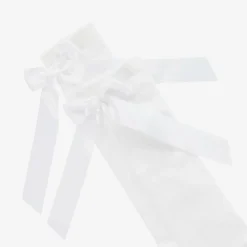 Pretty Originals Socks*Girls White Cotton Bow Socks