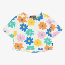 Rock Your Baby Tops*Girls White Cotton Boxy T-Shirt