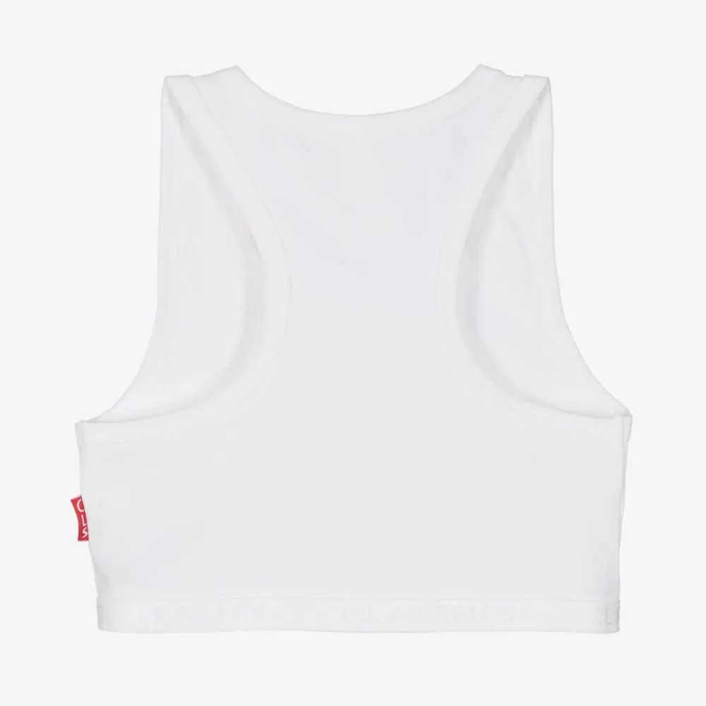 Claesens Underwear*Girls White Cotton Bra Top
