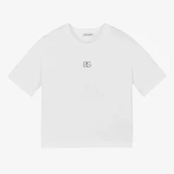 Dolce amp; Gabbana Tops*Girls White Cotton DG T-Shirt