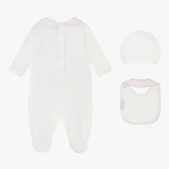 Monnalisa Gifts|Babysuits*Girls White Cotton Dumbo Babygrow Set