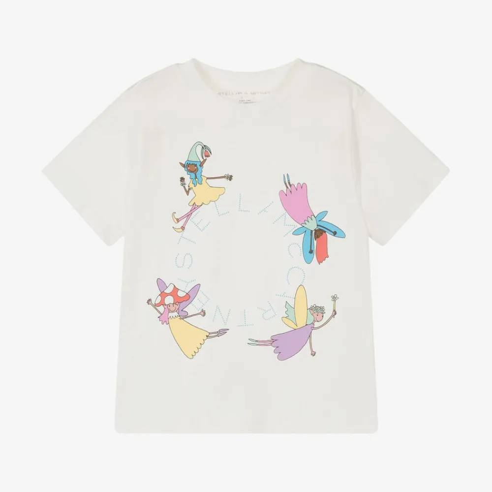 Stella McCartney Kids Tops*Girls White Cotton Fairy T-Shirt