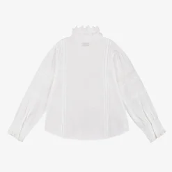 Zadigamp;Voltaire Tops*Girls White Cotton Lace & Ruffle Blouse