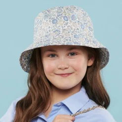 Milledeux Hats*Girls White Cotton Liberty Print Sun Hat