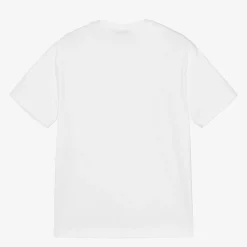 MSGM Tops*Girls White Cotton Puppy T-Shirt