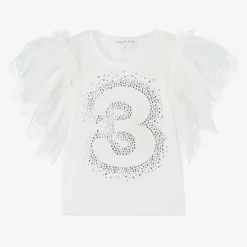 Angels Face Tops*Girls White Cotton 3rd Birthday T-Shirt Snowdrop