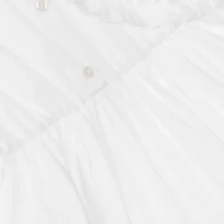 MSGM Dresses*Girls White Cotton Ruffle Shirt Dress