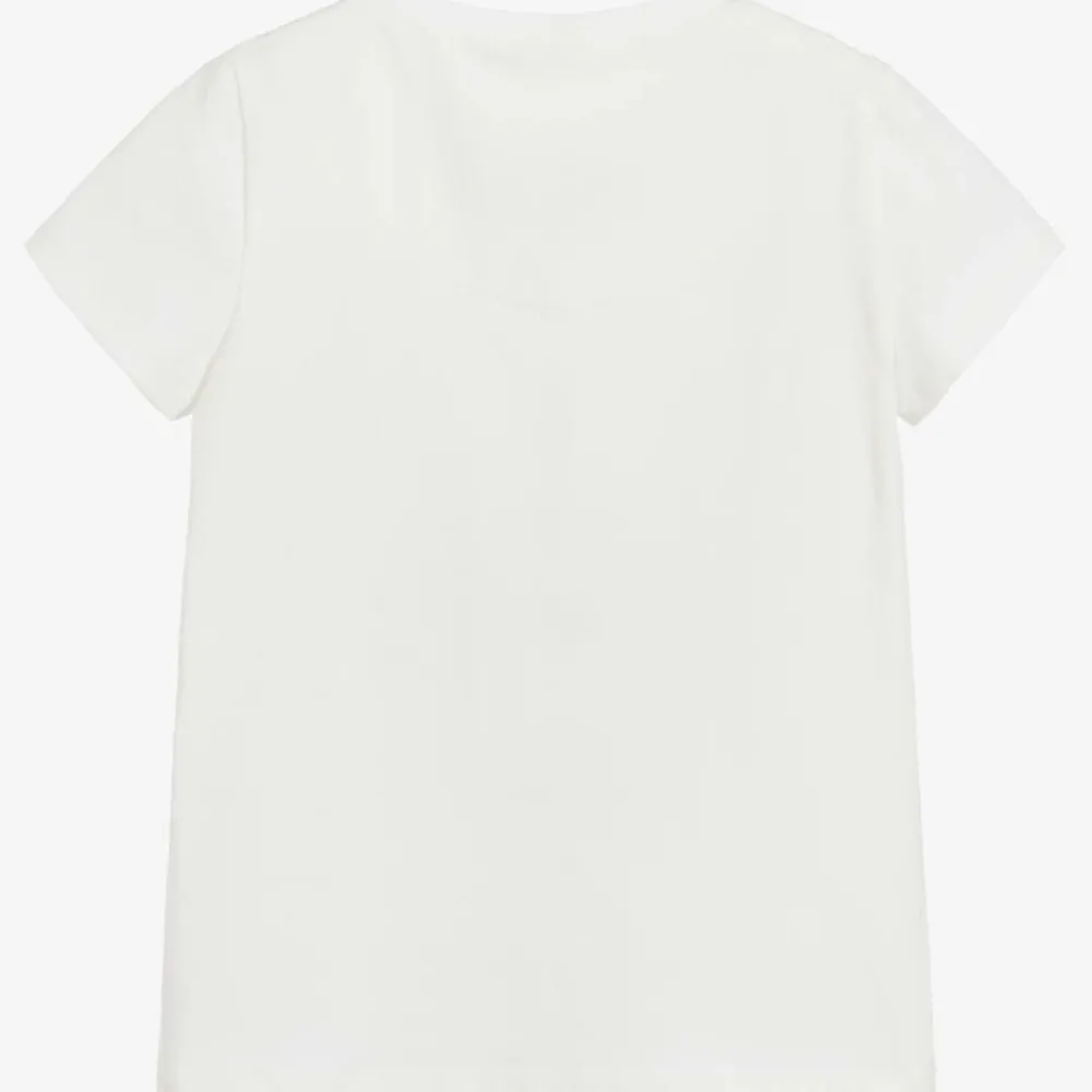 Childrensalon Occasions Tops*Girls White Cotton Sequin Butterfly T-Shirt