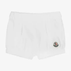 Moncler Enfant Shorts*Girls White Cotton Shorts