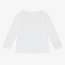 Chloé Tops*Girls White Cotton Spiral Print Top