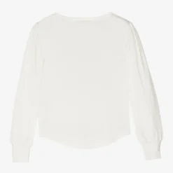 Angels Face Tops*Girls White Cotton Studded Necklace Top Snowdrop