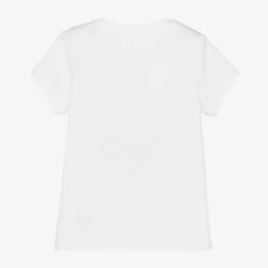 Guess Tops*Girls White Cotton Teddy Bear T-Shirt