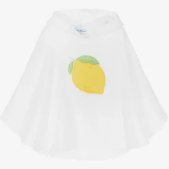 Mitty James Towels & Robes*Girls White Cotton Towelling Lemon Poncho