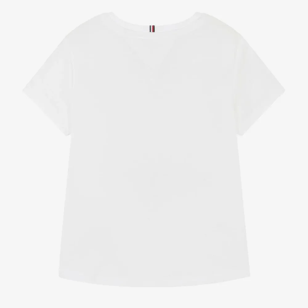 Tommy Hilfiger Tops*Girls White Cotton T-Shirt