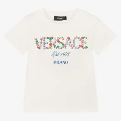 Versace Tops*Girls White Cotton T-Shirt