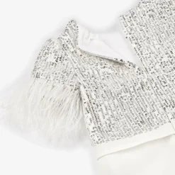 Patachou Trousers*Girls White Crêpe Chiffon Jumpsuit