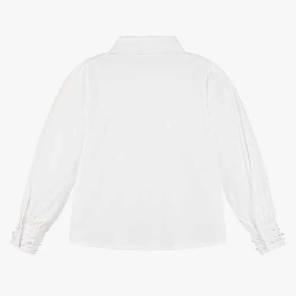Fun amp; Fun Tops*Girls White Embellished Cotton Shirt