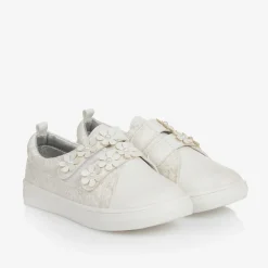 Sevva Trainers|Trainers*Girls White Faux Leather & Lace Trainers