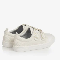 Sevva Trainers|Trainers*Girls White Faux Leather & Lace Trainers